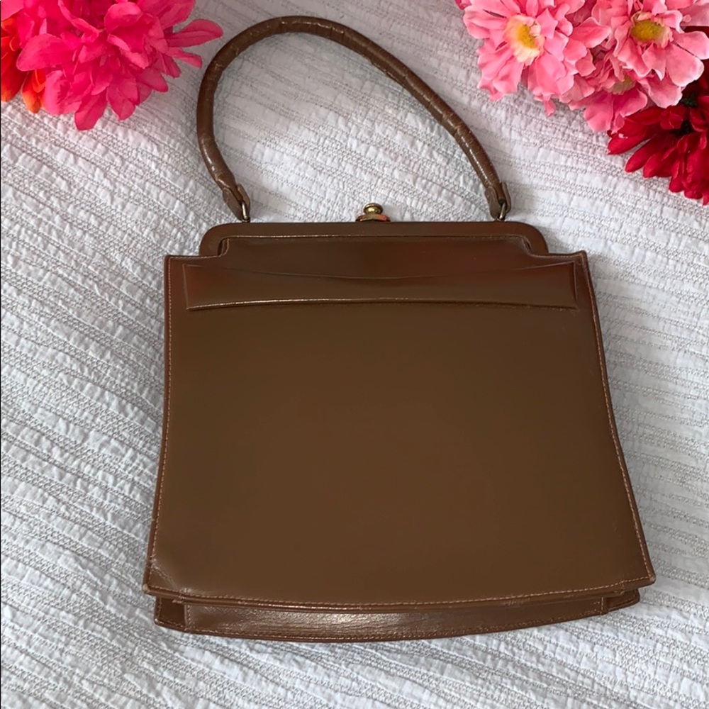 BEAUTIFUL VINTAGE LEATHER SATCHEL PURSE